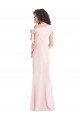 Usine Rose Trompette Épaule Dénudée Crêpe Stretch Longue Formelles Robes demoiselle d'honneur / Robes de soirée / Robes de bal