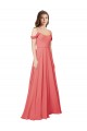 Usine Rose du Désert Trapèze Épaule Dénudée Mousseline Longue Robes demoiselle d'honneur