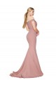 Usine Rose poussiéreux Sirène Épaule Dénudée Balayage train Crêpe Stretch Longue Formelles Robes demoiselle d'honneur / Robes de soirée / Robes de bal