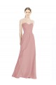 Usine Rose poussiéreux Trapèze Mousseline Longue Robes demoiselle d'honneur