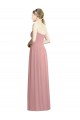Usine Rose poussiéreux Trapèze Sans bretelle Mousseline Longue Formelles Robes demoiselle d'honneur / Robes de soirée