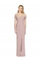 Usine Rose poussiéreux Trompette Épaule Dénudée Crêpe Stretch Longue Robes demoiselle d'honneur / Robes de bal