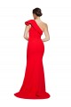 Usine Rouge Fourreau Balayage train Crêpe Stretch Longue Robes demoiselle d'honneur / Robes de bal