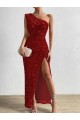 Usine Rouge Fourreau Paillettes Velours Longue Robes de bal