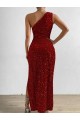 Usine Rouge Fourreau Paillettes Velours Longue Robes de bal