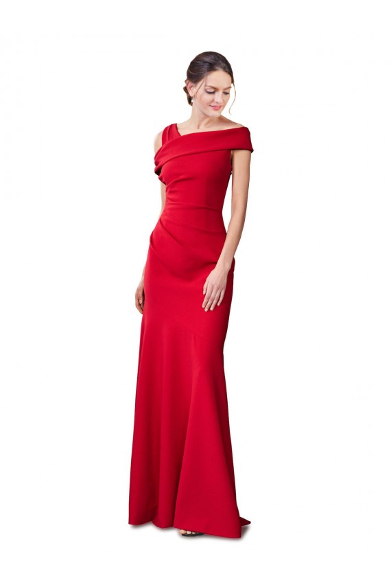 Usine Rouge Sirène Crêpe Stretch Longue Formelles Robes demoiselle d'honneur / Robes de soirée / Robes de bal
