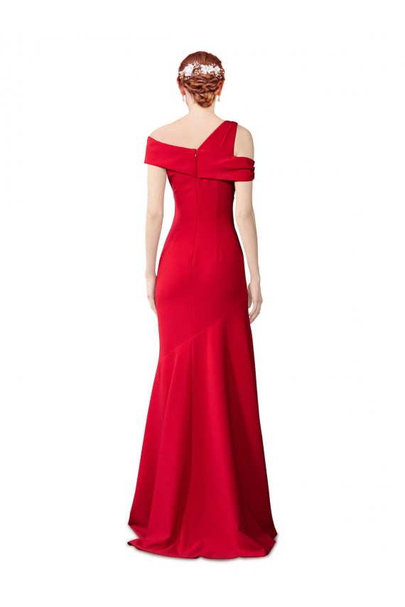 Usine Rouge Sirène Crêpe Stretch Longue Formelles Robes demoiselle d'honneur / Robes de soirée / Robes de bal