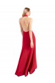 Usine Rouge Trapèze Licou Col Haut Crêpe Stretch Longue Formelles Robes demoiselle d'honneur / Robes de soirée / Robes de bal