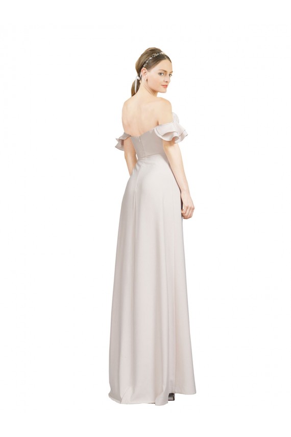 Usine Rouge Trapèze Épaule Dénudée Crêpe Stretch Longue Formelles Robes demoiselle d'honneur / Robes de soirée / Robes de bal