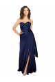 Usine Saphir Trapèze Sans bretelle Satiné Soyeux Longue Formelles Robes demoiselle d'honneur / Robes de soirée / Robes de bal