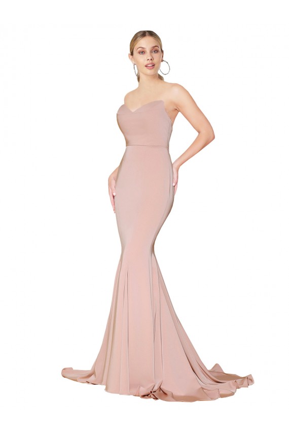 Usine Sirène Col Haut Crêpe Stretch Longue Formelles Robes demoiselle d'honneur / Robes de soirée / Robes de bal