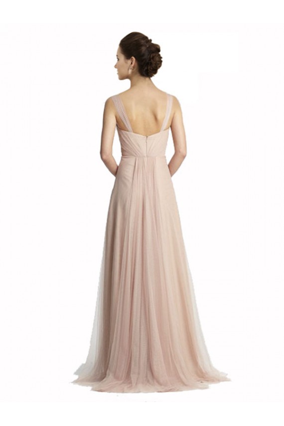 Usine Trapèze Col Carré Tulle Longue Robes demoiselle d'honneur