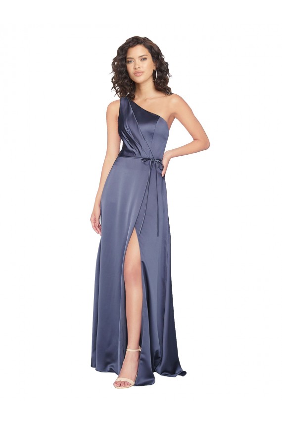 Usine Trapèze Satiné Soyeux Longue Formelles Robes demoiselle d'honneur / Robes de soirée / Robes de bal
