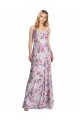 Usine Trapèze Satiné Stretch Floral Longue Formelles Robes demoiselle d'honneur / Robes de soirée