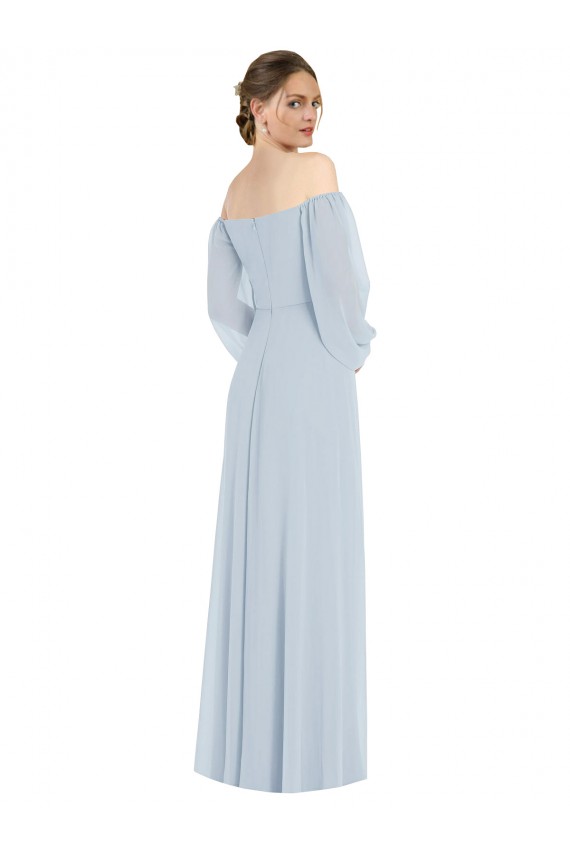 Usine Trapèze Épaule Dénudée Mousseline Longue Formelles Robes demoiselle d'honneur / Robes de soirée