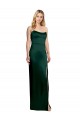 Usine Vert Chasseur Trapèze Scoop Sans bretelle Satiné Stretch Longue Formelles Robes demoiselle d'honneur / Robes de soirée / Robes de bal