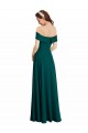 Usine Vert Chasseur Trapèze Épaule Dénudée Mousseline Longue Robes demoiselle d'honneur