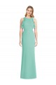 Usine Vert de jade Sirène Col bijou Mousseline Longue Robes demoiselle d'honneur
