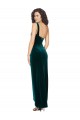 Usine Vert foncé Fourreau Velours Stretch Longue Asymétrique Robes demoiselle d'honneur / Robes de bal