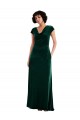 Usine Vert foncé Trapèze Velours Stretch Longue Robes demoiselle d'honneur / Robes de bal