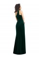 Usine Vert foncé Trompette Velours Stretch Longue Robes demoiselle d'honneur / Robes de bal