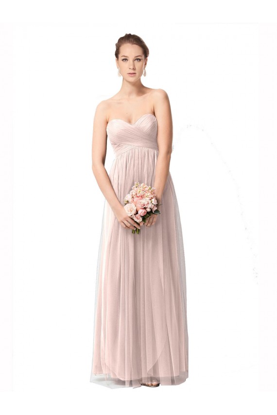 Usine Vintage Rose Trapèze Tulle Longue Robes demoiselle d'honneur