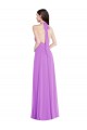 Usine Violet Trapèze Licou Mousseline Longue Formelles Robes demoiselle d'honneur / Robes de soirée