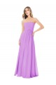 Usine Violet Trapèze Sans bretelle Mousseline Longue Robes demoiselle d'honneur